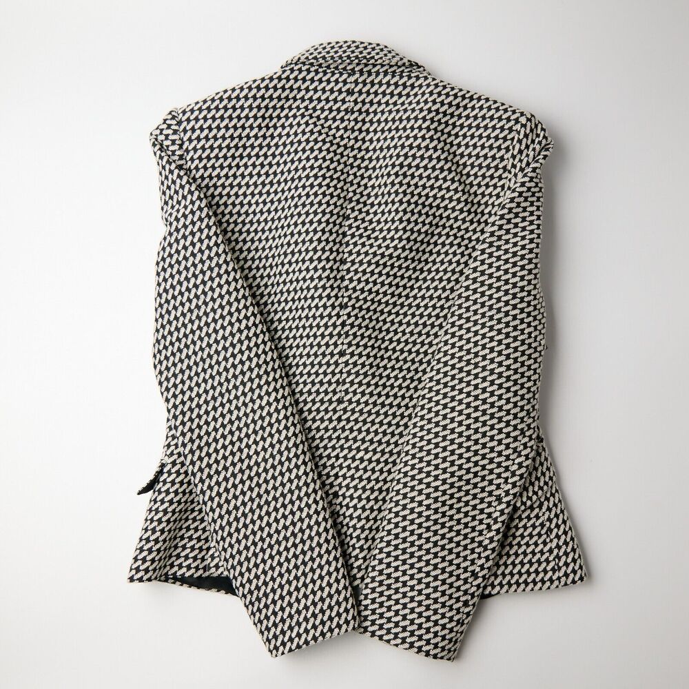 Zara Basic Blazer Women's M Structured Houndstooth Corpcore Workwear Minimalist - Picture 8 of 10